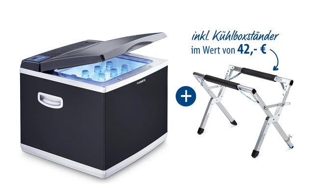 Dometic Kühlbox-Set CK40D Hybrid Kompressorkühlbox 38 Liter + Kühlboxständer 1 Dometic Kühlbox-Set CK40D Hybrid Kompressorkühlbox 38 Liter + Kühlboxständer