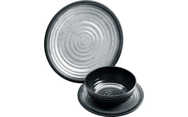 Flamefield Granite Melamin Geschirr-Set 12-tlg. Grey 1 Flamefield Granite Melamin Geschirr-Set 12-tlg. Grey