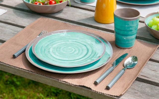 Bo-Camp Melamin Becher Set 4 Teilig Grau/braun 1 Bo-Camp Melamin Becher Set 4 Teilig Grau/braun