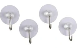 Wenko Static-Loc Nickelhaken Wandhaken Edelstahl Optik 4er Set -Campingkocher Geschäft 515927 3539176