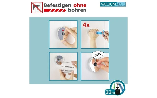 Wenko Vacuum-Loc Adapter Matt Premium 2er Set Befestigen Ohne Bohren 3 Wenko Vacuum-Loc Adapter Matt Premium 2er Set Befestigen Ohne Bohren – Bild 3