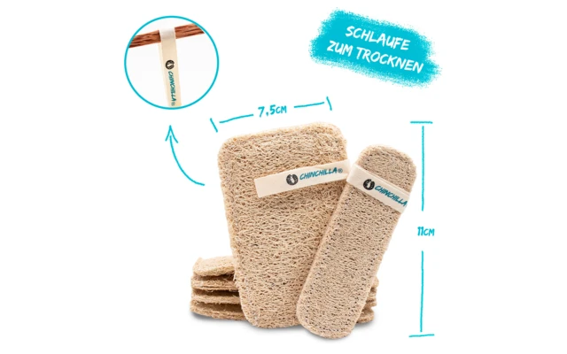 Chinchilla Luffa Spülschwämme Wiederverwendbar 7 Stück 2 Chinchilla Luffa Spülschwämme Wiederverwendbar 7 Stück – Bild 2