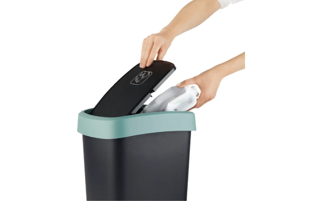 Rotho Twist Abfalleimer Mit Schwing- Und Klappdeckel 10 Liter Horizon Blau 5 Rotho Twist Abfalleimer Mit Schwing- Und Klappdeckel 10 Liter Horizon Blau – Bild 5