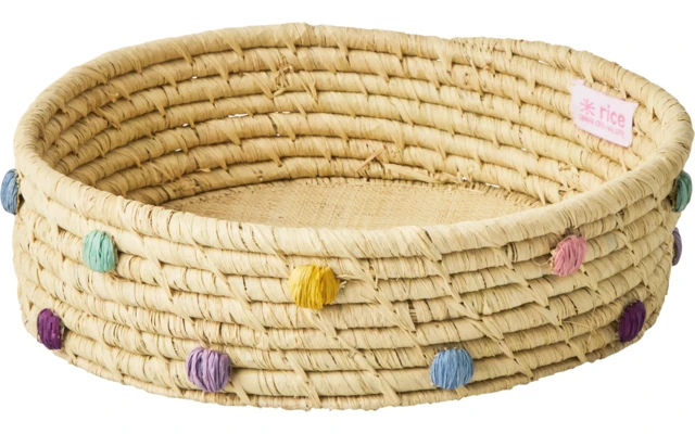Rice Bast Korb Mit Punkten Klein 1 Rice Bast Korb Mit Punkten Klein