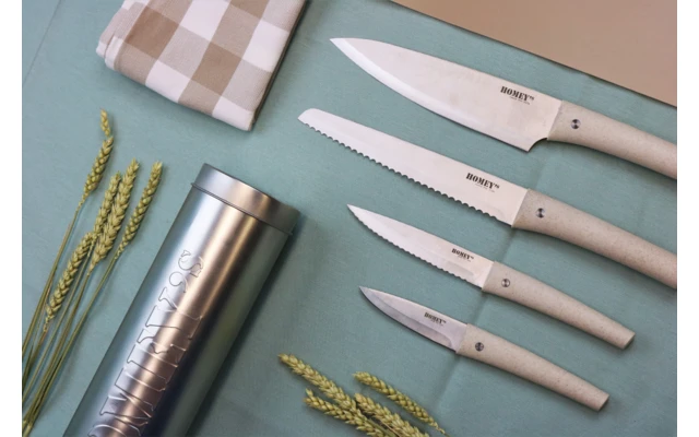 Homeys Nodigh Messer Set 4teilig Mit Geschirrtüchern Und Flexibler Schneidematte 3 Homeys Nodigh Messer Set 4teilig Mit Geschirrtüchern Und Flexibler Schneidematte – Bild 3